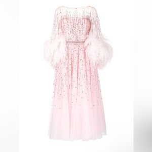 Worn once beautiful long sleeve luxury designer Jenny Packham evening gown.